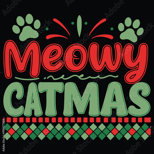 Meowy catmas tshirt design for christmas photo