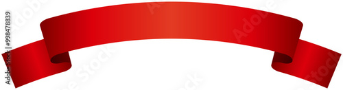 Vector illustration of Simple curved gradation ribbon 1 (red)