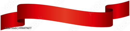 Vector illustration of Simple curved gradation ribbon 5 (red)