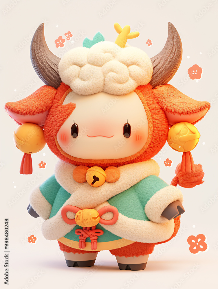Zodiac plush style mascot cow
Zodiac plush style mascot cow