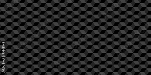 Seamless triangles shape mosaic backdrop art texture vector cube. Abstract black and gray geometric style minimal blank cubic.	
