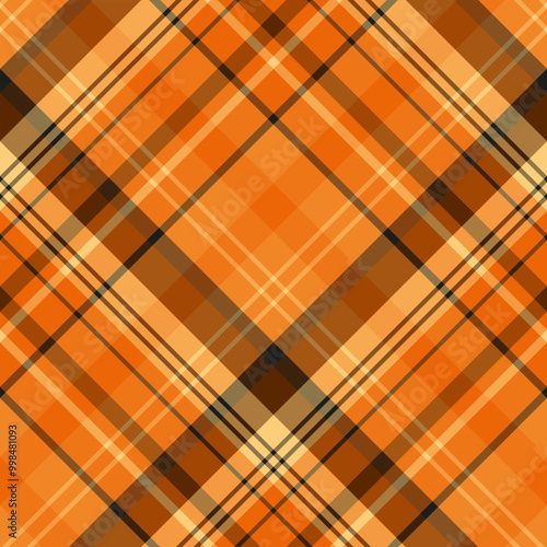 Seamless pattern in unique orange, yellow, brown and black colors for plaid, fabric, textile, clothes, tablecloth and other things. Vector image. 2