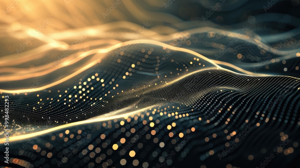 abstract wave background with glow particle of dots and lines abstract wave background with glow particle of dots and lines