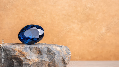 Crystal clear globe, a precious gem of the earth, adorned with blue stones, a global map of sapphire hues photo