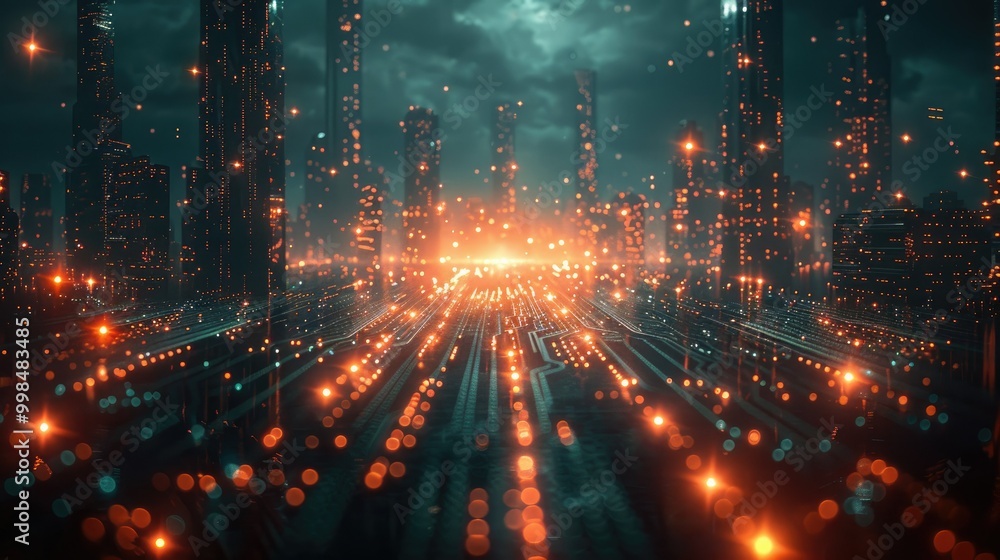 Obraz premium digital technology background