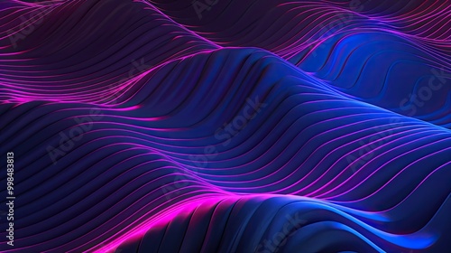 futuristic abstract background with glowing wavy