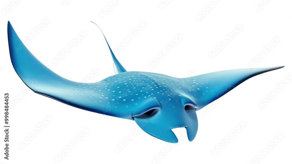 Fototapeta premium PNG Animal blue white background underwater.