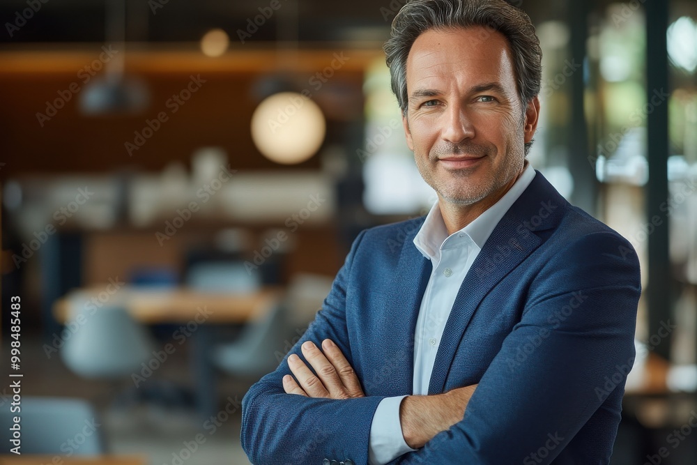 Fototapeta premium business officer standing in his office with smile