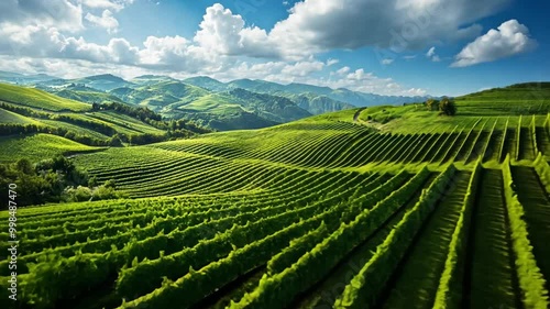 Wallpaper Mural vineyard against the sky. Generative AI Torontodigital.ca