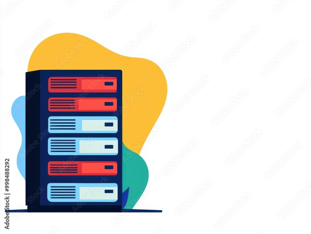 Minimalist depiction of a server rack, line art on white, Hardware, Tech infrastructure Minimalist depiction of a server rack, line art on white, Hardware, Tech infrastructure