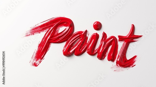 Artistic display of vibrant red paint smeared on a white surface highlighting creativity and expression.