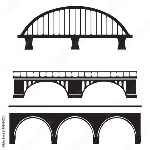 bridge icon vector set 