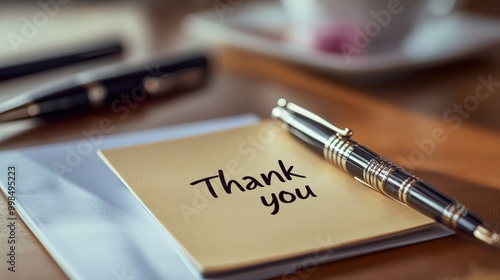 Wallpaper Mural Thank You Note on Desk at a Business Meeting Torontodigital.ca