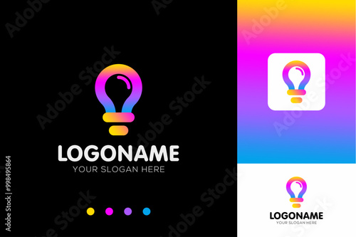 colorful light bulb logo