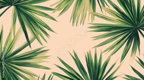 Palm leaf wallpaper, luxury leaves pattern design, hand drawn outline for fabric, print, cover, banner and invitation