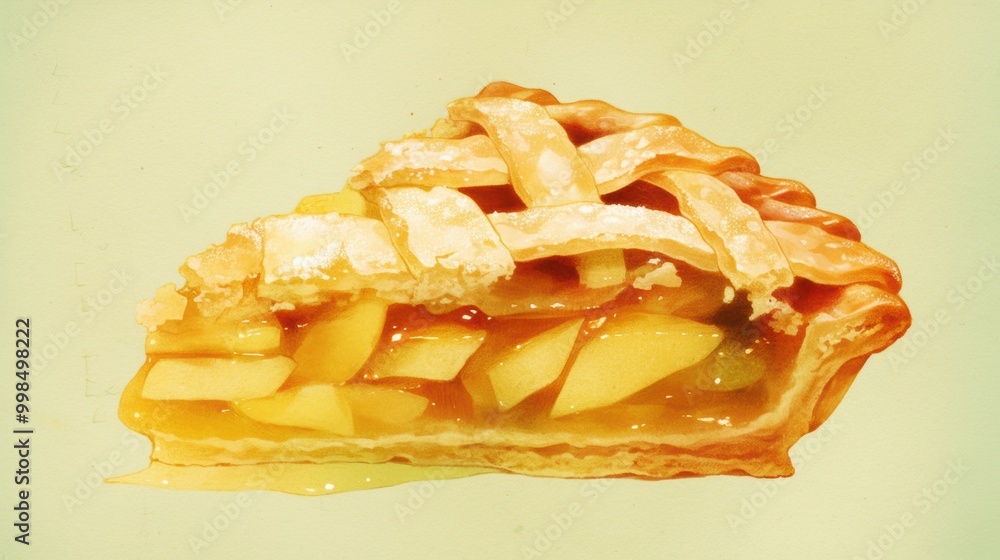 Delicious Apple Pie Slice with Lattice Crust Delicious Apple Pie Slice with Lattice Crust
