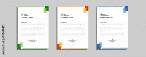 modern corporate letterhead template design	
