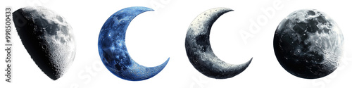 Crescent moon - Mystic and celestial ideal for nighttime themes Isolated on Clear White Background Highly Detailed 