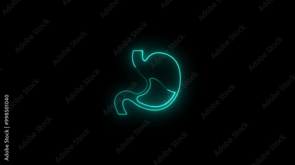 The appearance of the neon glowing symbol lungs. neon human Lung and kidney icon animation. The appearance of the neon glowing symbol lungs. neon human Lung and kidney icon animation.