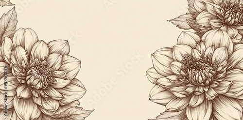 Stock AIG32 contains an abstract beige pencil drawing floral design background.