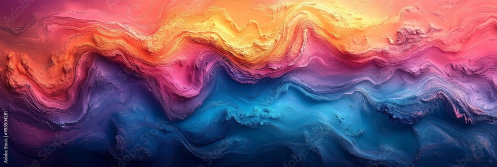 Fototapeta premium Abstract background with colorful waves of paint in pastel colors