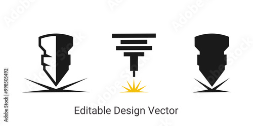  Laser Cutting logo design, laser cutting vector, vintage laser cutting 