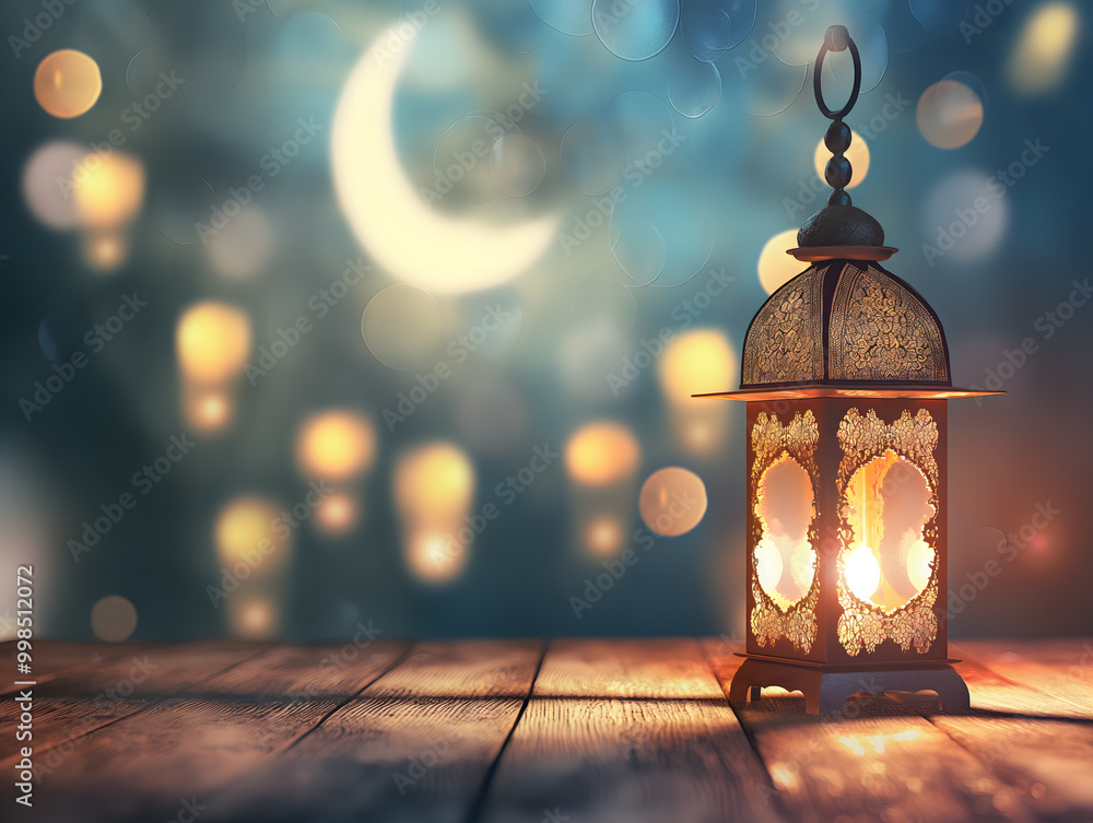 Enchanting Ramadan Lantern Against a Twilight Background Enchanting Ramadan Lantern Against a Twilight Background