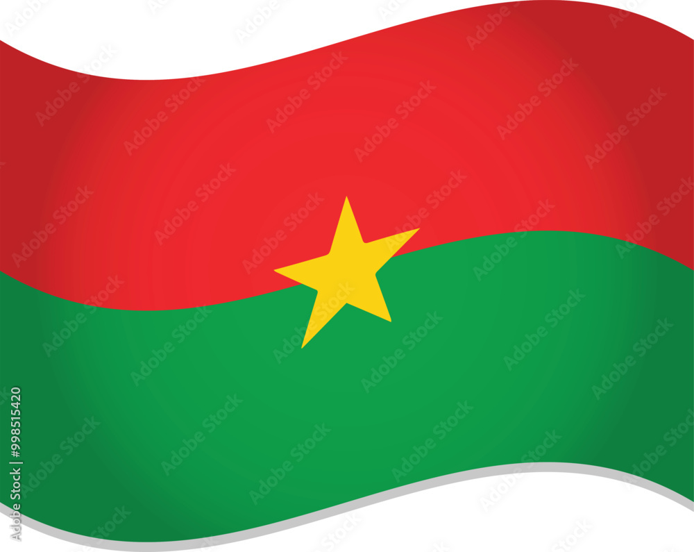 Burkina Faso Country Flag Waving Vector Burkina Faso Country Flag Waving Vector