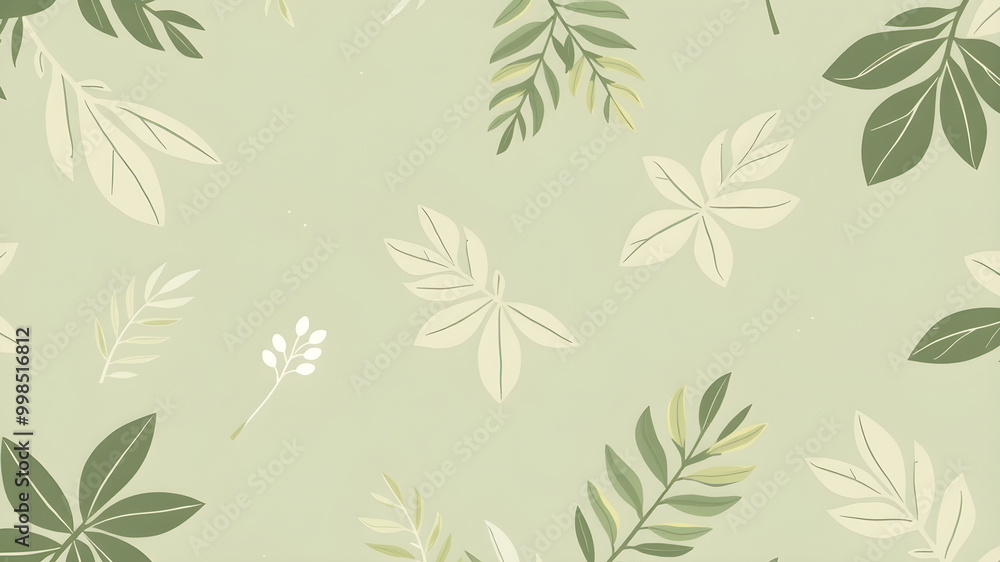Seamless pattern with leaves. Vector floral background in pastel colors. Seamless pattern with leaves. Vector floral background in pastel colors.