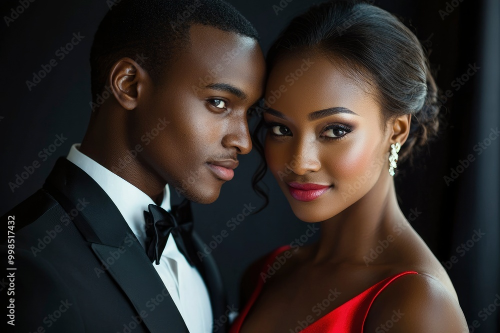 Close-up Portrait of a Black Couple in Formal Attire Close-up Portrait of a Black Couple in Formal Attire