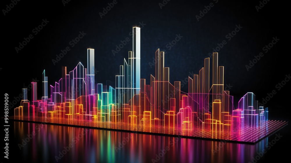 market stock graph and information with city light market stock graph and information with city light