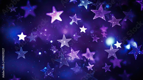 Purple and blue stars in a space background