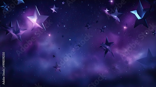 Purple and blue stars in a space background