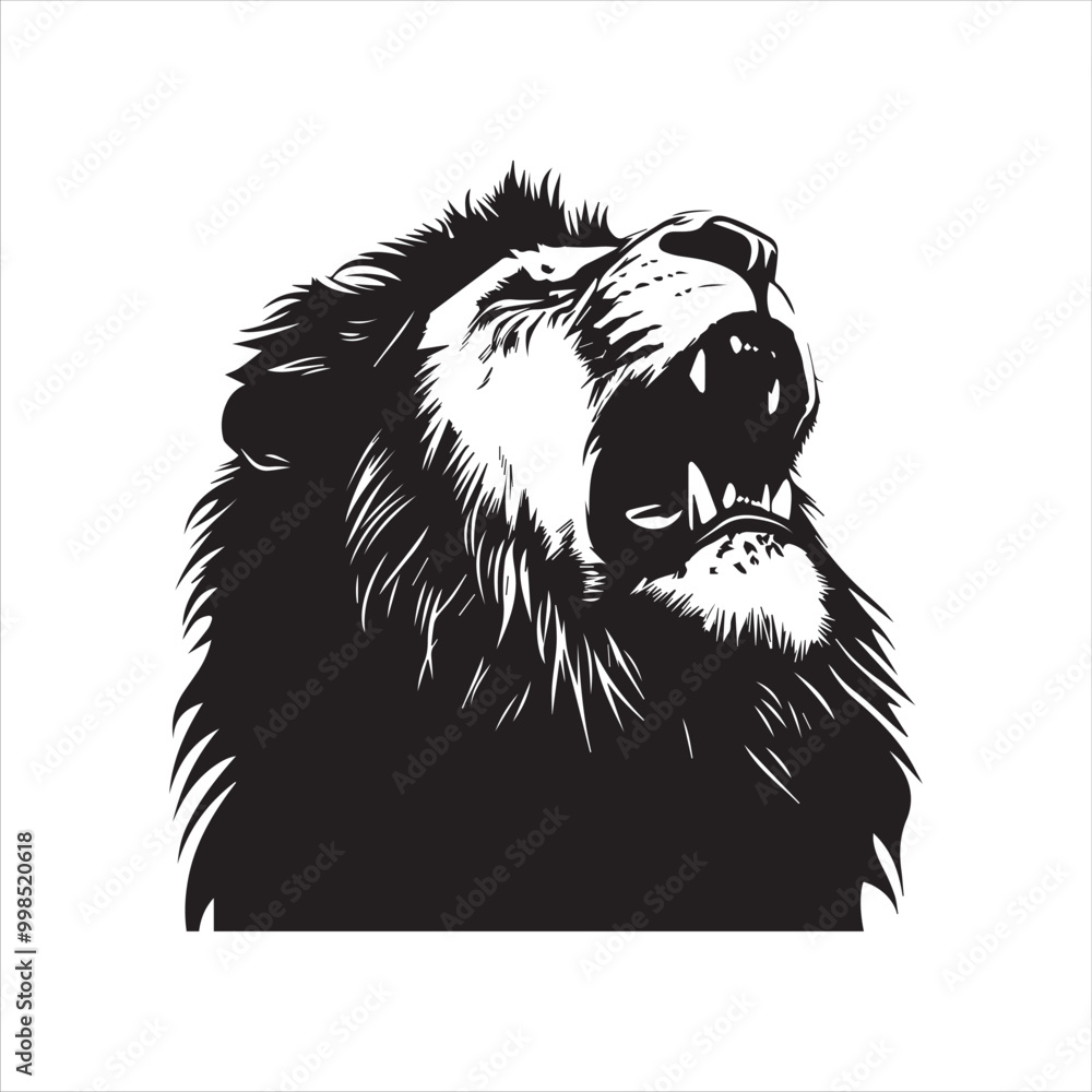 Obraz premium lion head isolated on white,head, lion, animal, vector, cartoon, wild, illustration, tattoo, cat, wolf, dog, mammal, mascot, face, isolated, black, silhouette, symbol, art, white, nature, animals, 