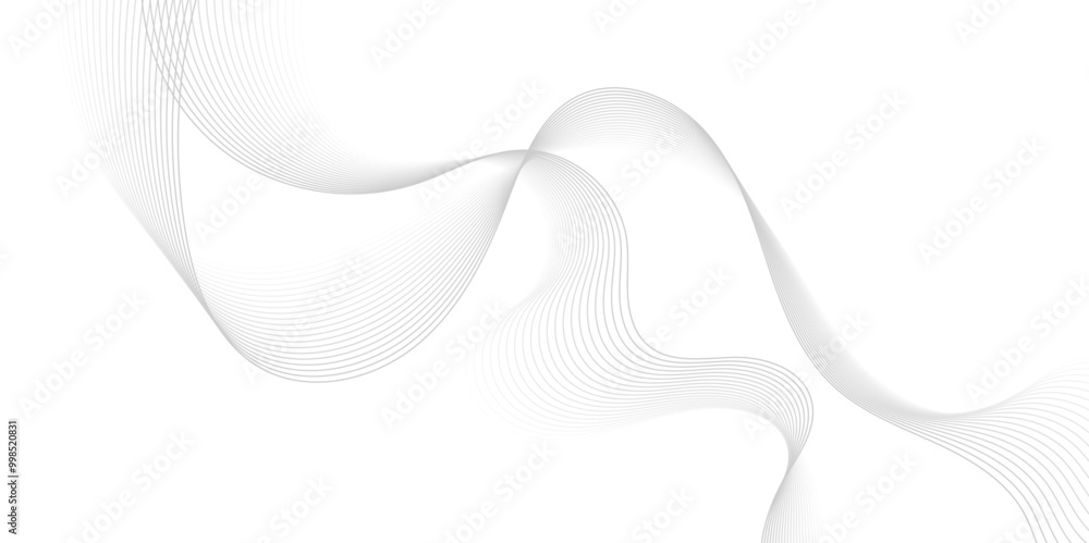 Gray wave curve lines abstract background with flowing particles. Digital energy waves technology concept. Modern backdrop design for business, presentation, banner. Gray wave curve lines abstract background with flowing particles. Digital energy waves technology concept. Modern backdrop design for business, presentation, banner.