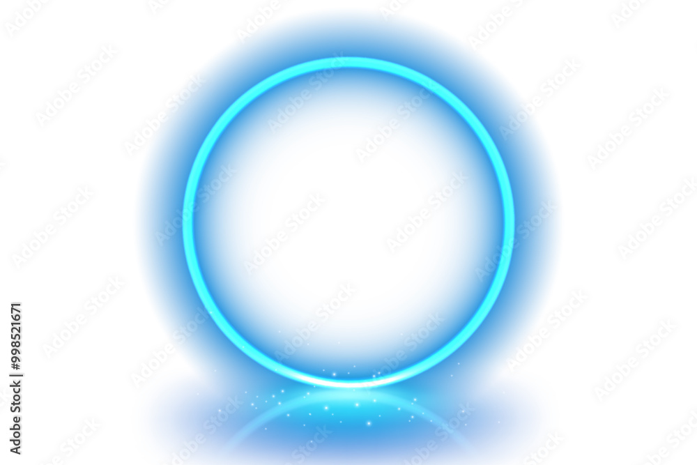Blue Ring Light Effect Isolated on White Background, Vector Illustration Blue Ring Light Effect Isolated on White Background, Vector Illustration