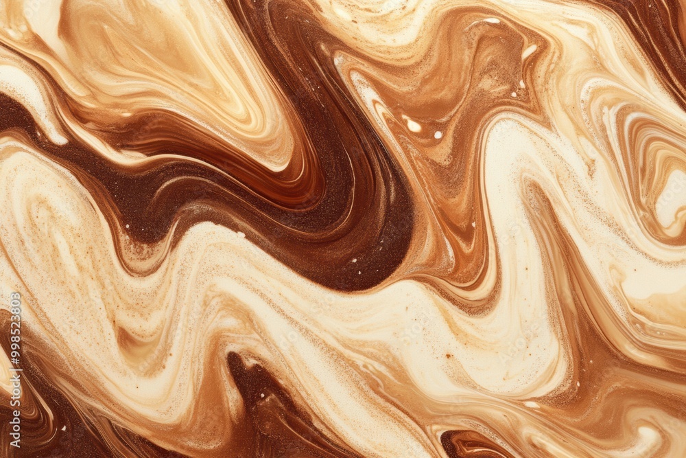The rich tones of coffee and cream blend together, forming an exquisite marbled abstract pattern that captivates the senses. Generative AI The rich tones of coffee and cream blend together, forming an exquisite marbled abstract pattern that captivates the senses. Generative AI