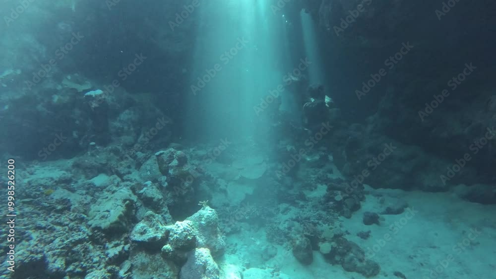 Play of light and shadow in the Red Sea caves Play of light and shadow in the Red Sea caves