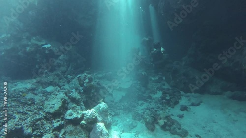 Play of light and shadow in the Red Sea caves