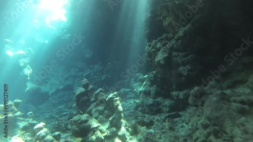 Play of light and shadow in the Red Sea caves