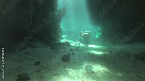 Play of light and shadow in the Red Sea caves