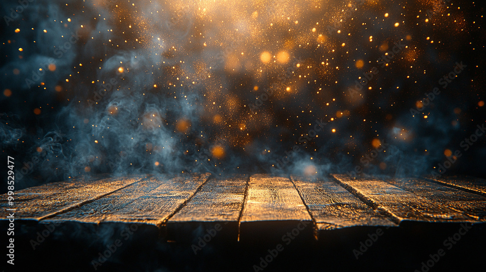 Fototapeta premium Tło, scena ze światłem i brokatem, ciepły odcień, dekoracja tapeta generative ai 