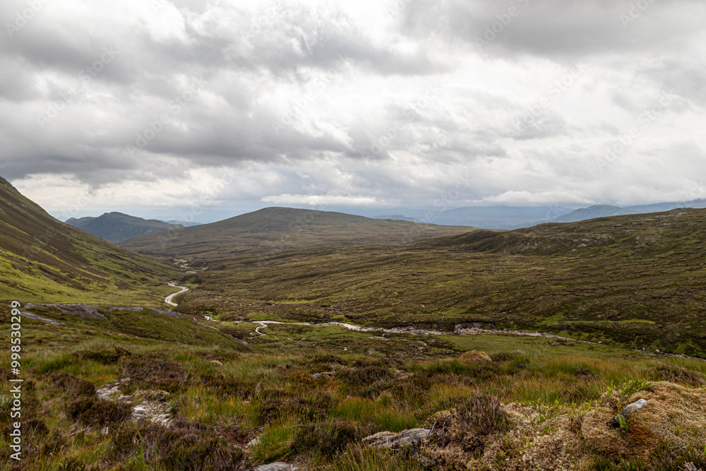 Hiking route across Carn Eighe, Glen Affric Scottish highlands Hiking route across Carn Eighe, Glen Affric Scottish highlands
