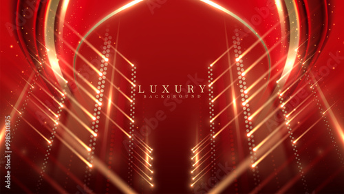 Red Abstract Luxury Background, Ideal for Elegant Award Ceremony Backdrops, Banner Presentations, and Scene Design. Vector Illustration.