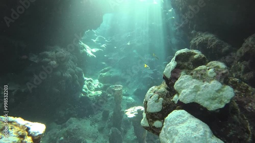 Play of light and shadow in the Red Sea caves