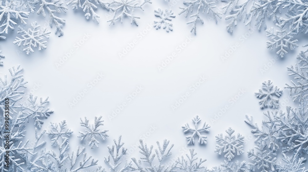 Frosty Snowflake Decorations in Winter Theme Frosty Snowflake Decorations in Winter Theme
