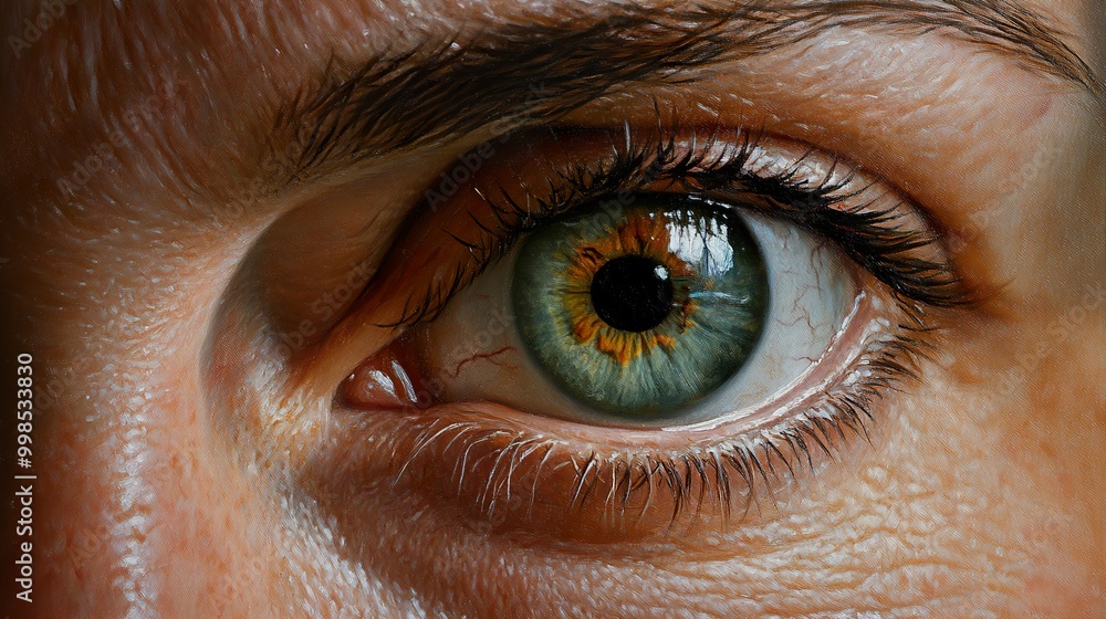 Close-Up Portrait of a Human Eye: A Study in Detail and Expression Close-Up Portrait of a Human Eye: A Study in Detail and Expression
