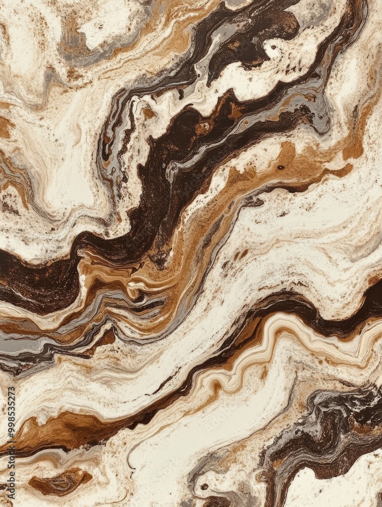 A stunning marbled pattern emerges as coffee and cream blend together, showcasing rich browns and creamy whites in intricate swirls. Generative AI A stunning marbled pattern emerges as coffee and cream blend together, showcasing rich browns and creamy whites in intricate swirls. Generative AI