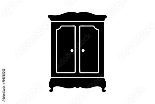 armoire icon silhouette vector Silhouette - Transparent Background Clip art 