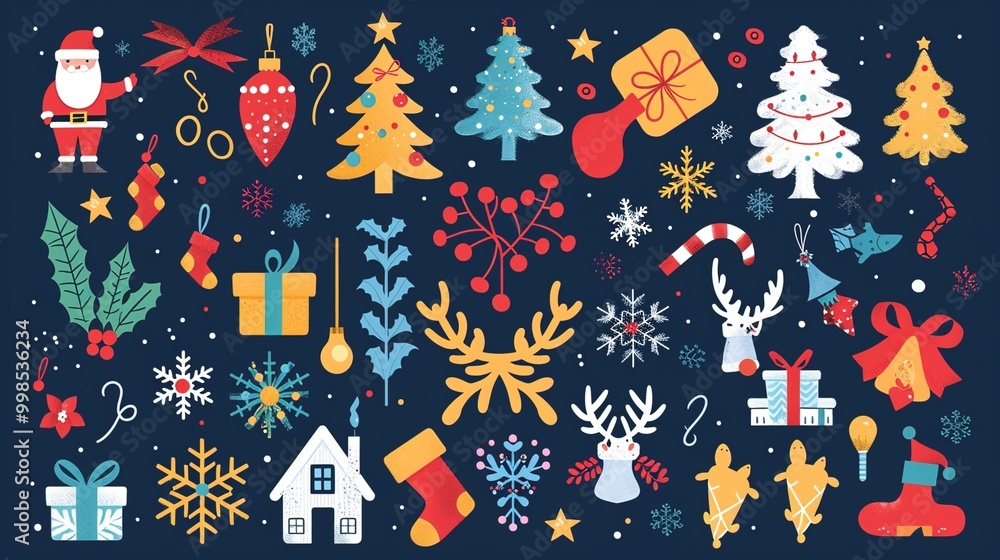 Festive Fusion: A Hand-Drawn Collection of Charming Christmas Elements for a Magical Holiday Celebration Festive Fusion: A Hand-Drawn Collection of Charming Christmas Elements for a Magical Holiday Celebration